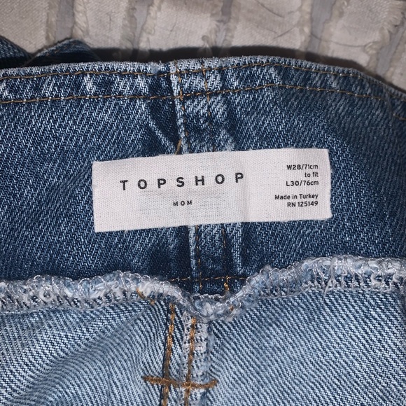 Top shop mom jeans with cute tie & pulled waist - Picture 4 of 4